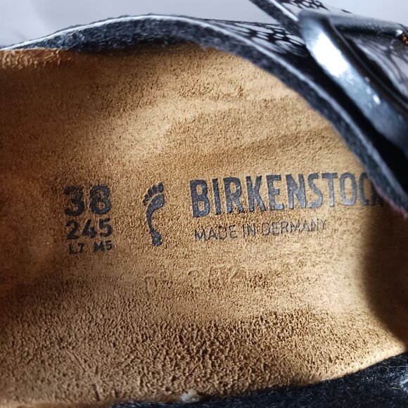 Birkenstock Arizona Birko-Flor Metallic Stones Black sandals US size 7 - Picture 6 of 10